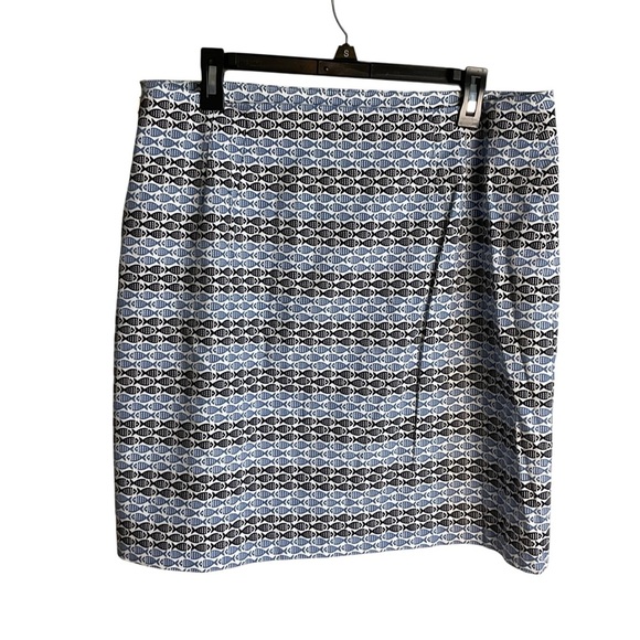 Talbots Black and White Geometric Pencil Skirt - Picture 2 of 6